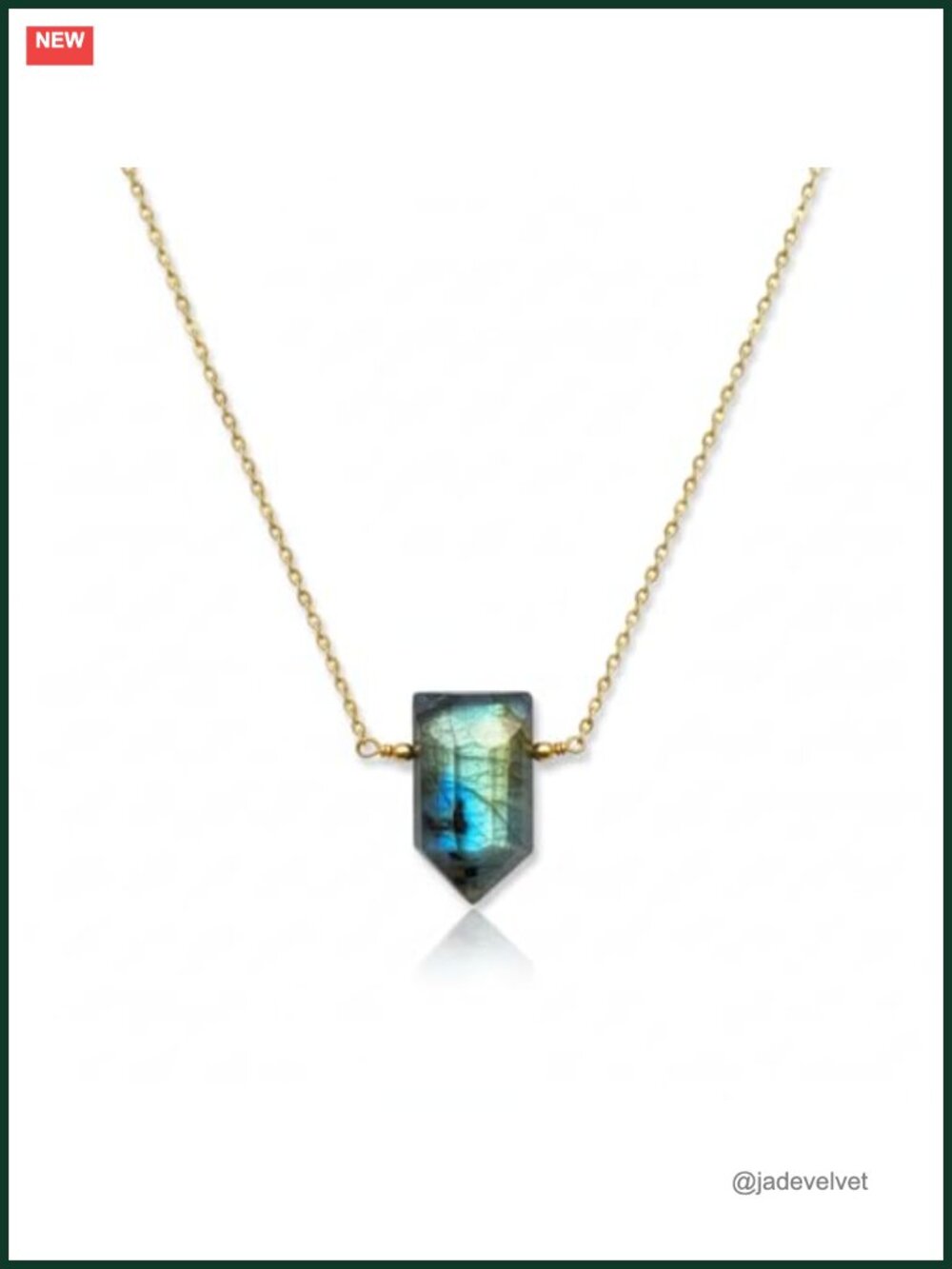 Natural Gemstone Point Necklace with Gold-Filled Chain, 18 Inch Healing Crystal